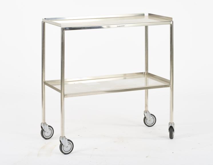 Rectangular Stainless Steel Dressing Trolley with Two Shelves
