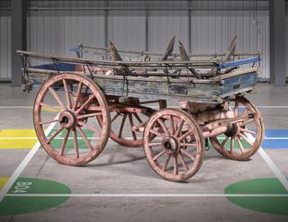 Horse-drawn Norfolk farm wagon, with shafts