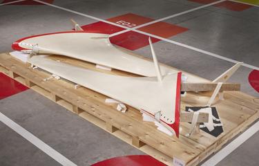 Wing of conceptual aircraft model