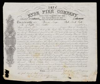 Ryde Pier Company Stock Certificate