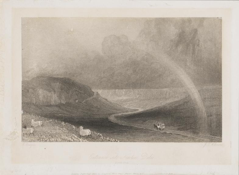 Engraving of 'Entrance into Newton Dale (North End)', by G Dodgson, 1836