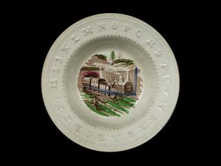 Child's ceramic alphabet bowl, North Staffordshire Railway