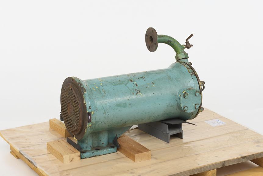 Heat exchanger: Shell and tube design. Manufactured by ICI Petrochemicals and Plastics Division