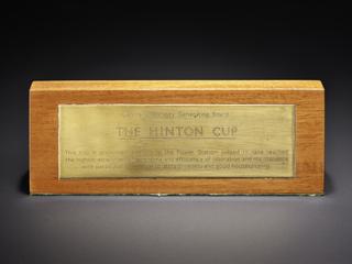 Wood and brass plaque from the Hinton Cup