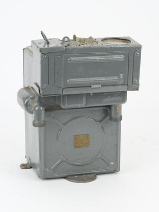 Dry, prepayment gas meter made by Smith Meters Ltd in 1942