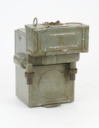 Dry, prepayment gas meter made by Smith Meters Ltd in 1956