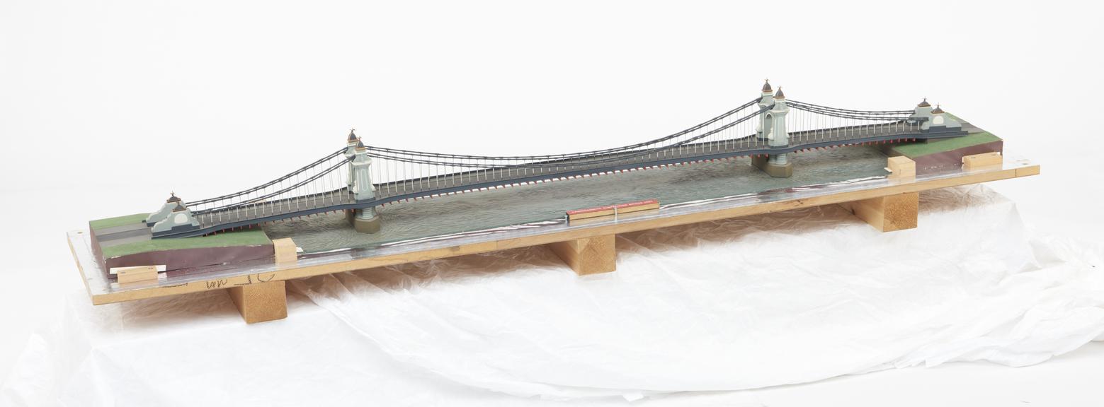 Model of Hammersmith Suspension Bridge, (scale 1:120), bridge completed 1887