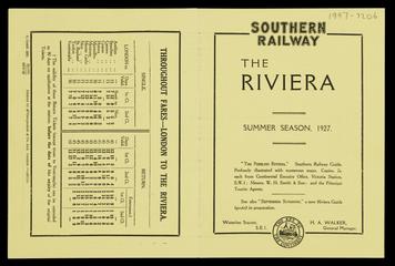 Southern Railway - The Riviera summer season, 1927