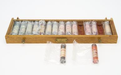 Drawer from a cabinet of synthetic dyes, British Dyestuffs Corporation, c.1920