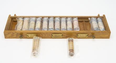 Drawer from a cabinet of synthetic dyes, British Dyestuffs Corporation, c.1920