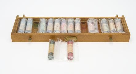 Drawer from a cabinet of synthetic dyes, British Dyestuffs Corporation, c.1920