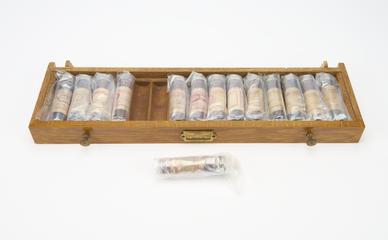 Drawer from a cabinet of synthetic dyes, British Dyestuffs Corporation, c.1920