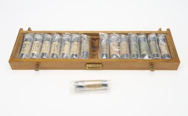 Drawer from a cabinet of synthetic dyes, British Dyestuffs Corporation, c.1920
