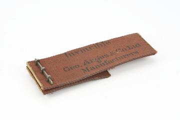 Length of red painted hair belt