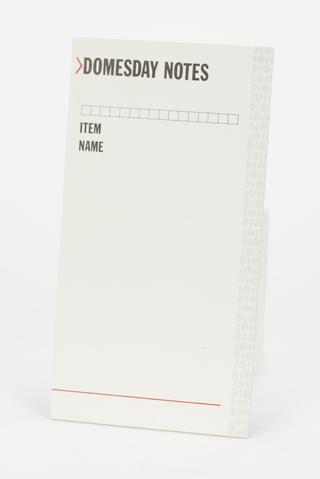 Note pad from BBC Domesday Project computer