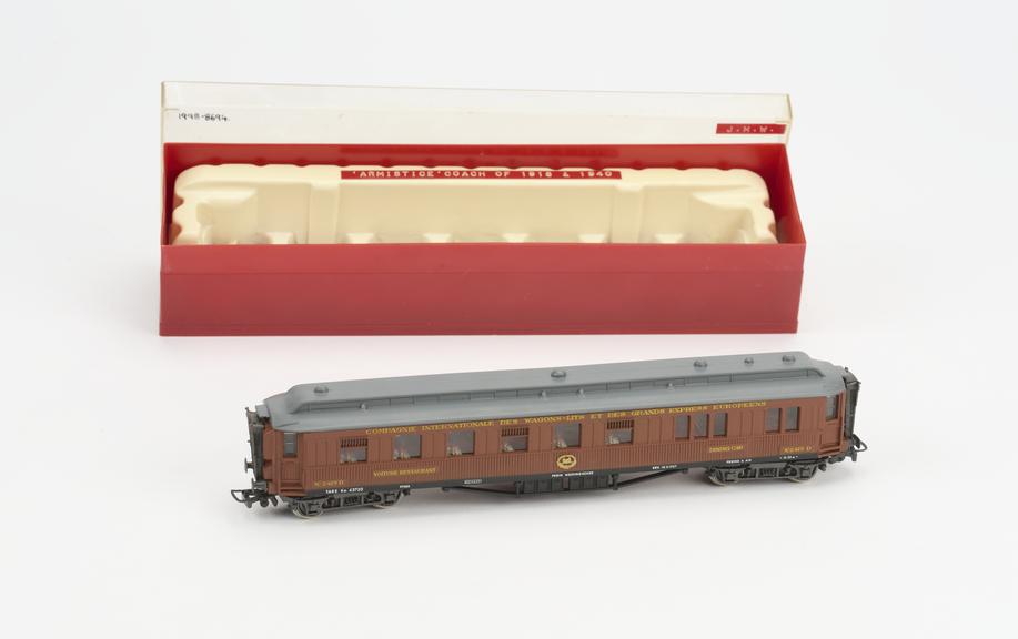 Model of French restaurant car used for signing Armistice in 1914 and French surrender in 1940, c 1970