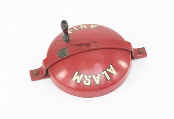 Hand-cranked fire alarm bell manufactured by Firesnow Ltd.