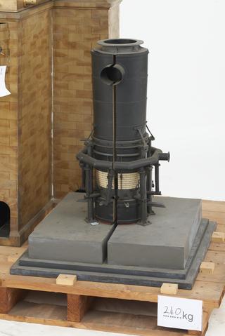 Model of condenser for lead fume from lead hearths at Wanlockhead Leadmines
