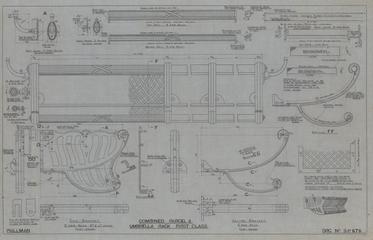 Drawing of Pullman Combined Parcel & Umbrella Rack First Class