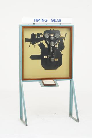 Display board showing twin overhead camshaft drive