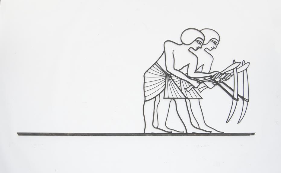 Mural of Egyptian Agriculture, Two Men Holding Digging Sticks