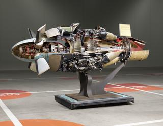 Sectioned Rolls-Royce 'Dart' turboprop aero engine, c 1940s.