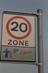 35mm colour transparency slide of a 20 mph zone sign in England, United Kingdom