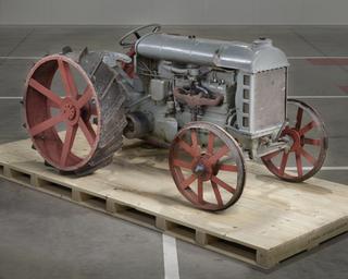 Fordson Model 'F' agricultural tractor on cleated steel wheels