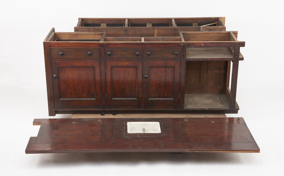 Group of Laboratory benches and fittings dated 1895 from Government Chemists's Laboratory