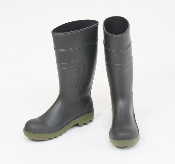 Pair of black rubber Dunlop wellington boots