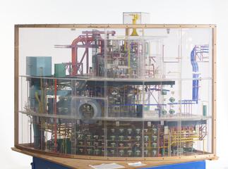 Upper quarter section of the engineering model of Sizewell-B Nuclear Power Station