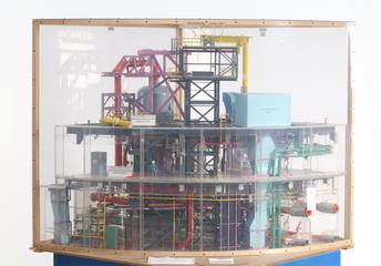 Upper quarter section of the engineering model of Sizewell-B Nuclear Power Station