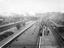 Football fans at Wembley station, 1935