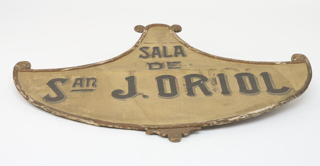 Wooden Ward Sign with Painted Canvas Panel