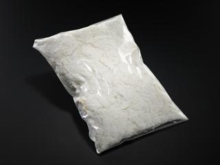 One sample of "Q-Fiber" silica fibre in clear plastic bag