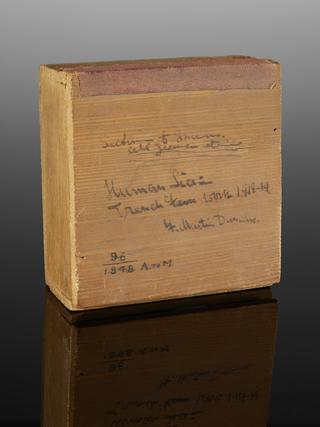Wooden box for microscope slides used in trench fever research, made by F. Martin Duncan, 1918-19