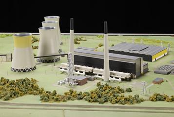 Topographical model of West Burton power station