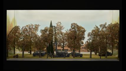 Diorama depicting a V2 missile being prepared for launch