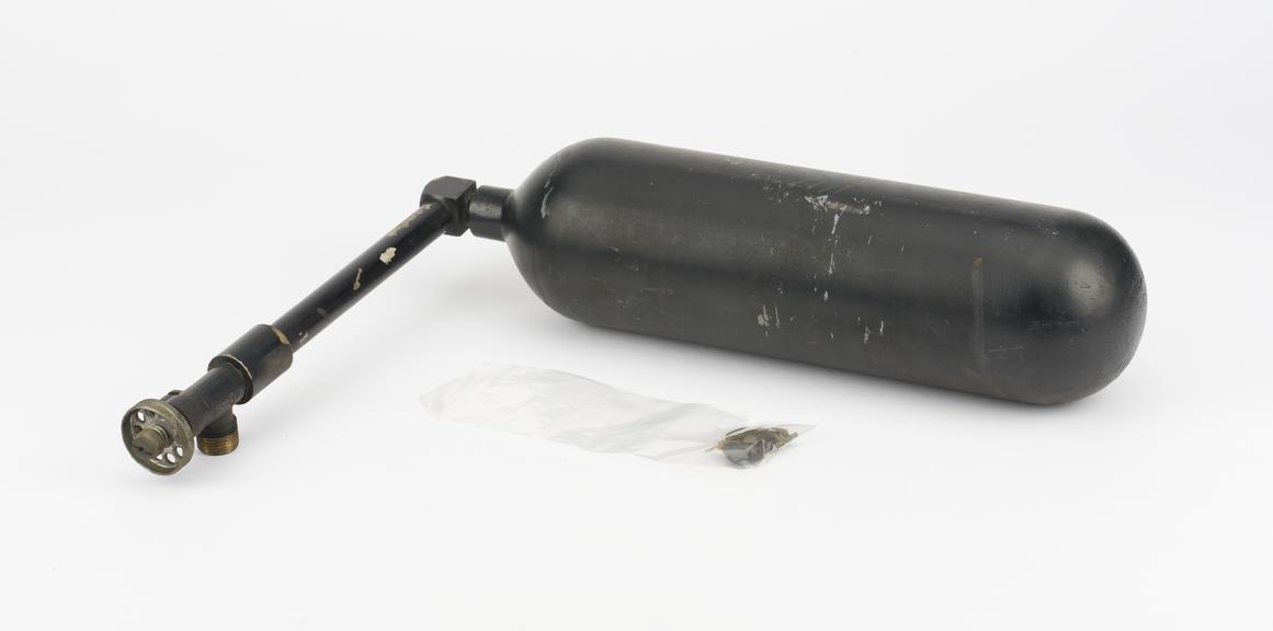 Oxygen cylinder, one of two for Siebe Gorman 'Proto' Mark IV breathing apparatus