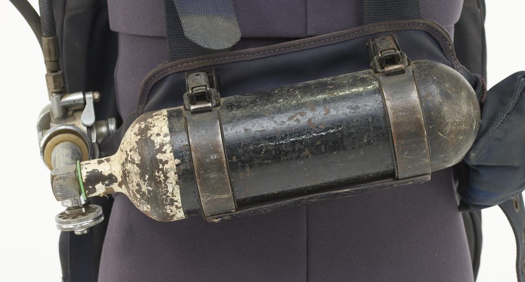 Oxygen cylinder, one of two for Siebe Gorman 'Proto' Mark IV breathing apparatus