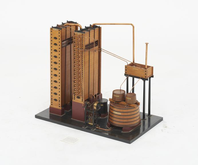 Model (scale 1:12)  of Coffey's continuous and regenerative still