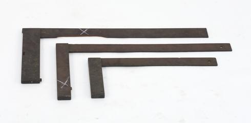 Wooden try-squares, one broken