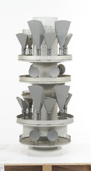 Wooden model of London Post Office microwave Tower aerial galleries