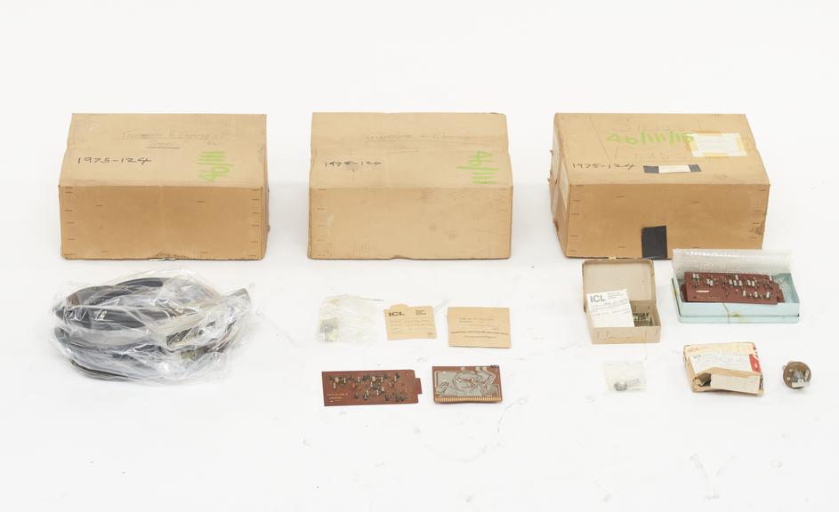 Ferranti Sirrius Computer. Five boxes of teleprinter and computer spares