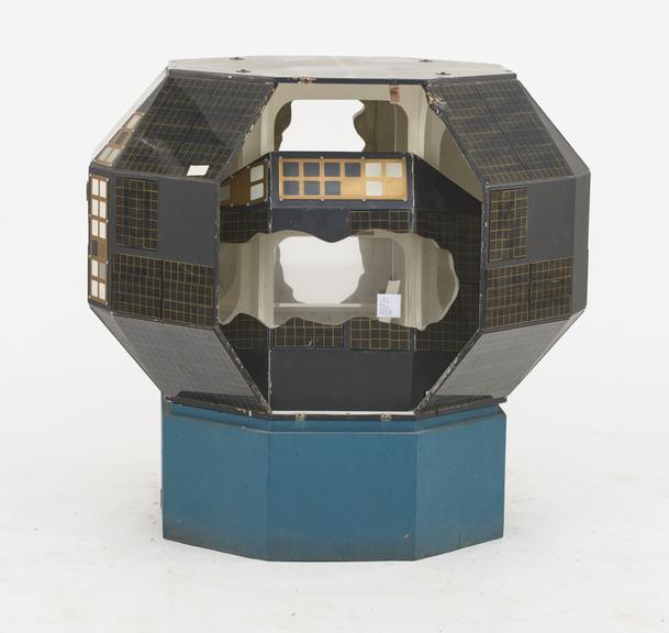Mock-up of X3 satellite, sectioned