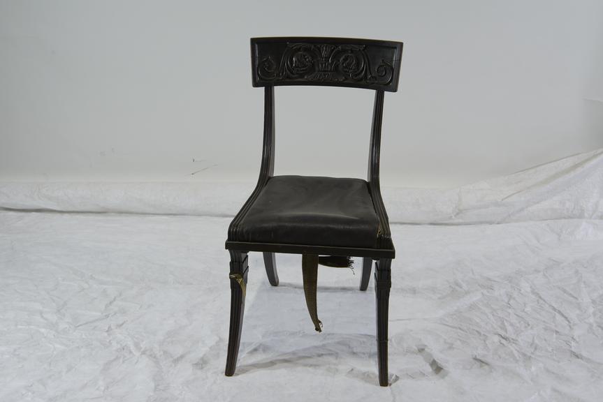Chair, Mahogany with Leathercloth Upholstery