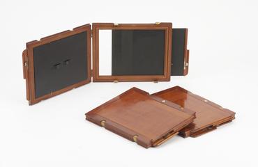 3 bookform wooden double darkslides
