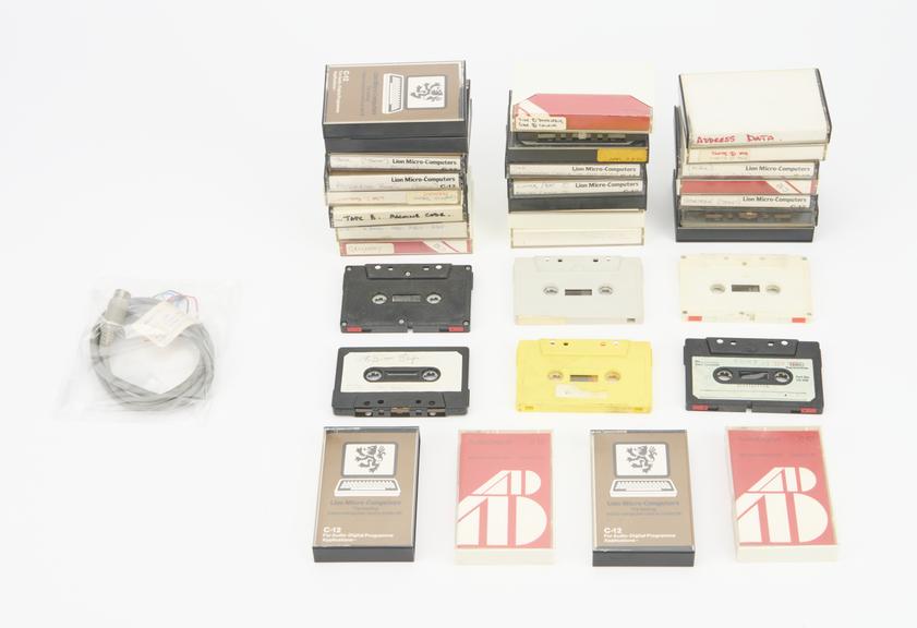 Box containing manuals and cassettes