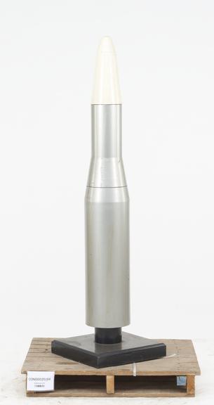 1:8 scale wooden model of Black Arrow rocket