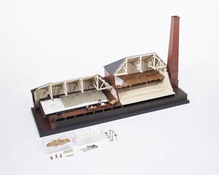 Model of Handed Square Salt Pan, Stove and Room